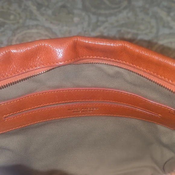 Marc Jacobs Rudi Baroque Quilted Satchel Shoulder Bag Mandarin Leather